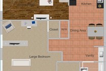 1x1 Large Floorplan